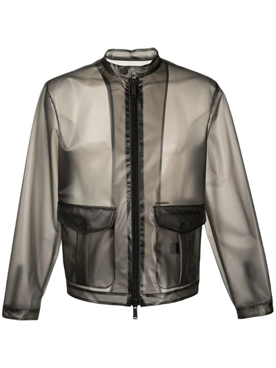 Dsquared2 Transparent Lightweight Jacket In Black