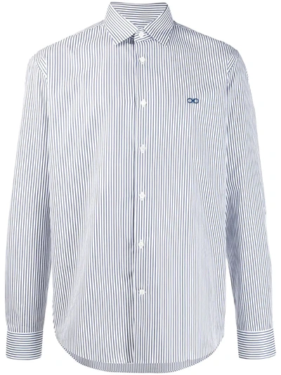 Ferragamo Striped Shirt In White