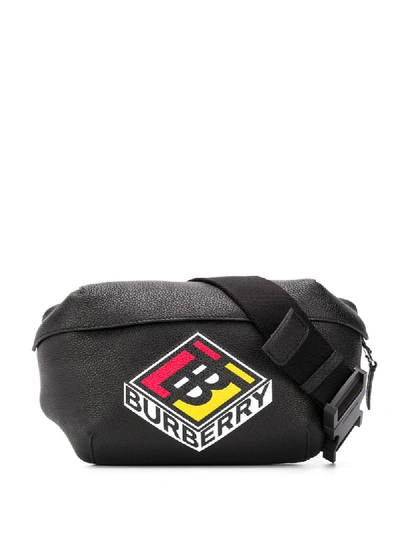 Burberry Graphic Logo Print Belt Bag In Black