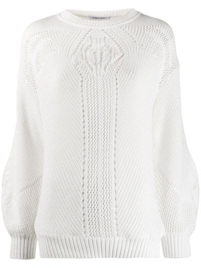 Alberta Ferretti Open Knit Top In White