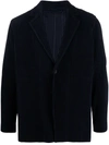 Issey Miyake Pleated Single-breasted Blazer In Blue