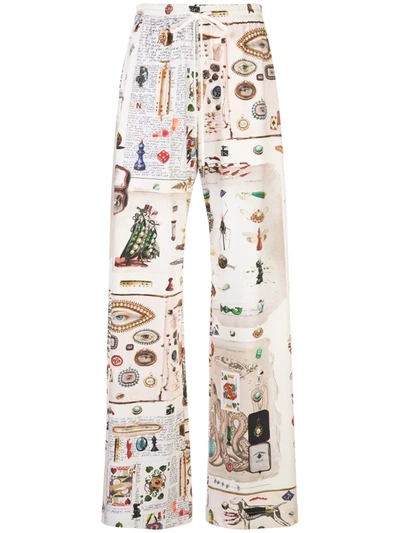 Monse Objects Print Palazzo Trousers In White