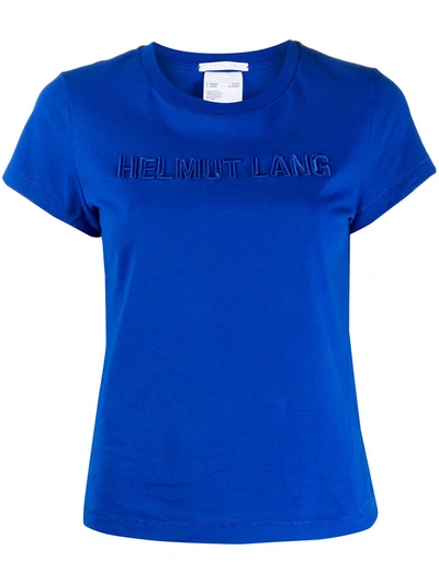 Helmut Lang Royal Blue Logo Cotton T-shirt In Blau