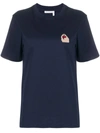 Chloé Chest Logo Print T-shirt In Navy