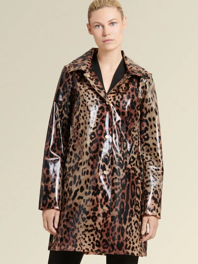 Donna Karan Women's Leopard-print Rain Coat