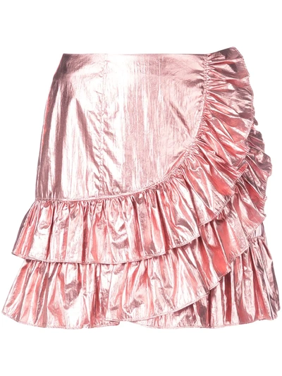 Cinq À Sept Akira Foil Tier Skirt In Tea Rose