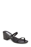 Steve Madden Issy Block Heel Slide Sandal In Black Croc