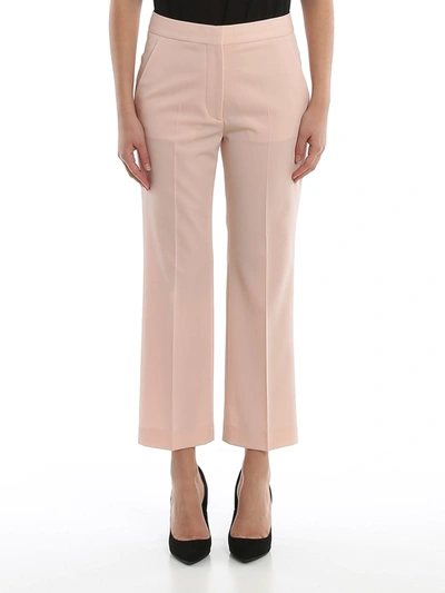 Stella Mccartney Wool Crop Trousers In Pink