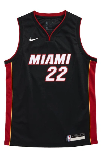 Nike Kids' Big Boys Jimmy Butler Miami Heat Icon Swingman Jersey In Black