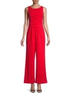Calvin Klein Sleeveless Wide-leg Jumpsuit In Red