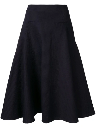 Palmer Harding Manon Stripe-jacquard Cotton-blend A-line Skirt In Blue