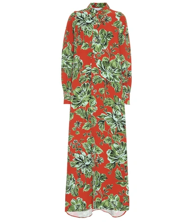 Ami Alexandre Mattiussi Women's Long Dress Flower Shirt In Red