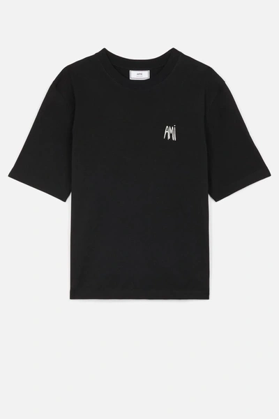 Ami Alexandre Mattiussi Ami Embroidered T-shirt In Black