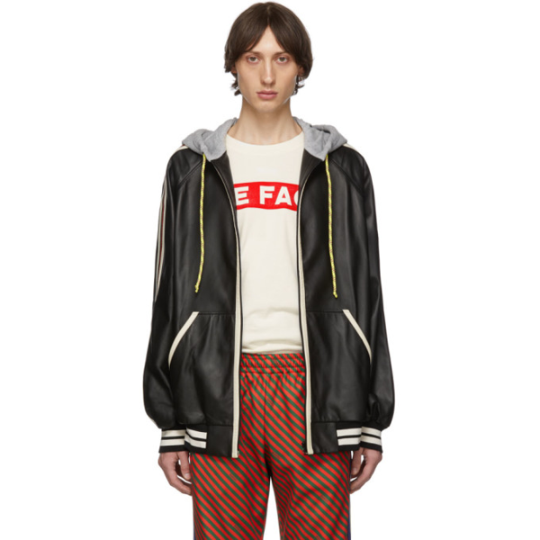 gucci logo print bomber jacket