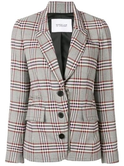 Derek Lam 10 Crosby Plaid Blazer In Grey