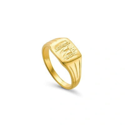 Missoma Lucy Williams Square Coin Signet Ring In Gold