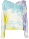 Msgm Tie-dye Logo Pullover In Blue