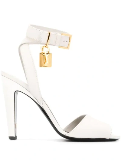 Tom Ford Padlock 105mm Sandals In White