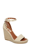 Valentino Garavani Rockstud Espadrille Wedge In Light Ivory/ Ivory