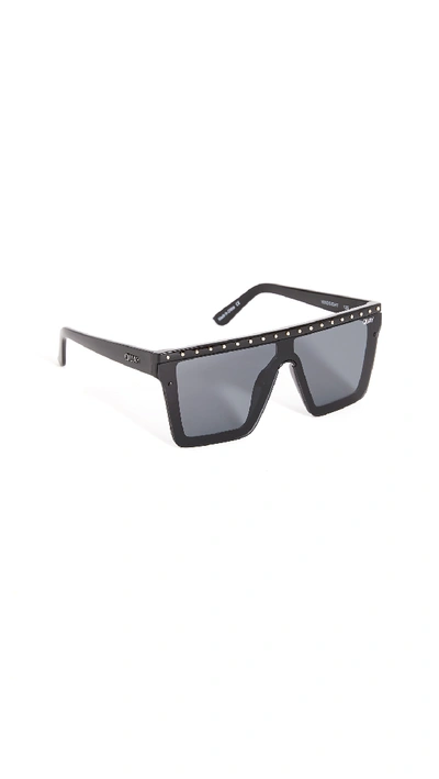 Quay Black Hindsight Sunglasses with Studs Nightfall Polarized Shield Sunglasses by Quay – QUAY main image 4