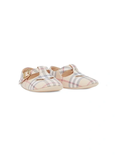 Burberry Baby Girl's N1 Mini Kipling Vintage Check Mary Jane Flats In Pale Stone