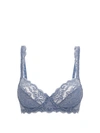Hanro Luxury Moments Lace Unlined Underwire Bra In Caribbean