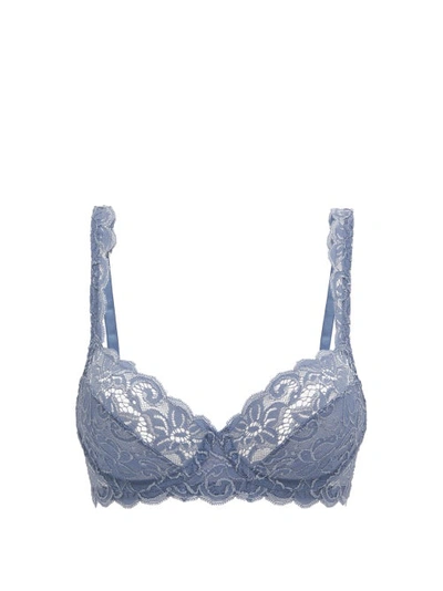 Hanro Luxury Moments Lace Unlined Underwire Bra In Caribbean