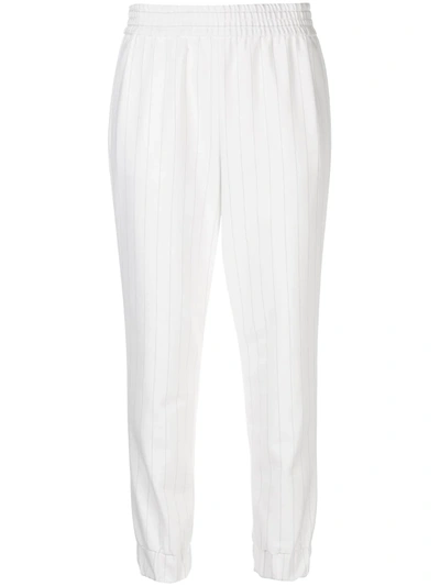 Alice And Olivia Pete Pull-up Stripe Sweatpants In Taupe