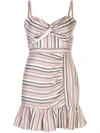 Parker Risa Sleeveless Striped Twist-front Dress In Mini Hudson