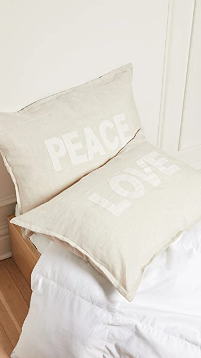 Shopbop Home Shopbop @home Pom Pom At Home: Love & Peace Pillow Set In Flax