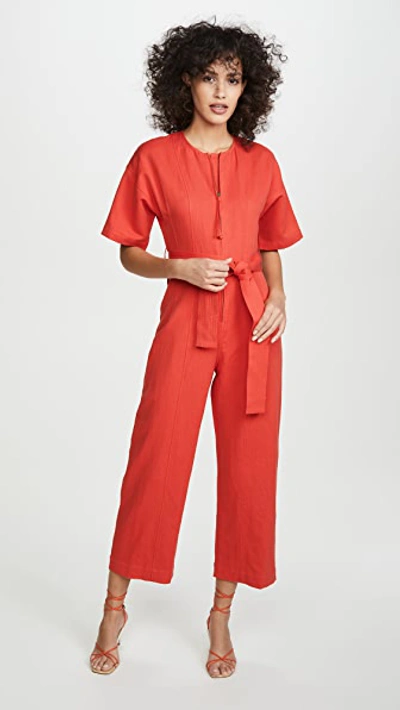 Apiece Apart Champeta Jumpsuit In Red