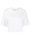 3.1 Phillip Lim / フィリップ リム Crop T-shirt With Embellished Sleeves In White