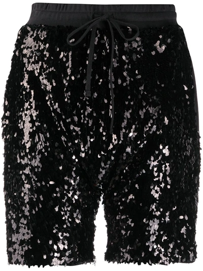 R13 Sequin Harem Shorts In Black