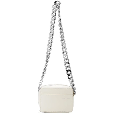 Kara Chain Camera Bag In White Polished Calfskin