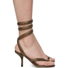 Bottega Veneta Bv Spiral Snake-effect Leather Sandals In Green