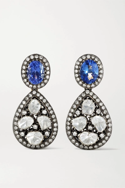 Amrapali Sterling Silver-plated 18-karat Gold, Tanzanite And Diamond Earrings