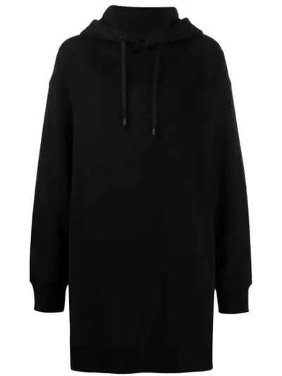 Maison Margiela Hooded Sweatshirt Dress In Black