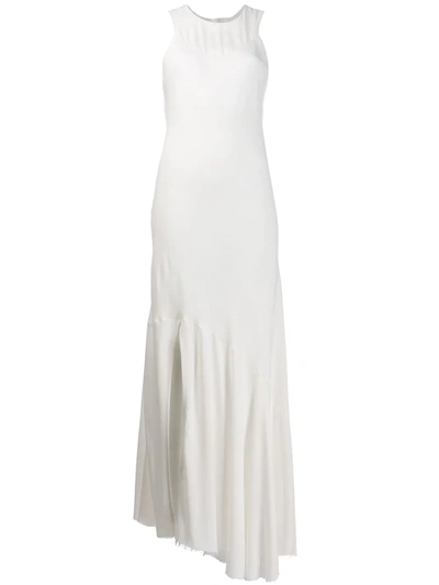 Ann Demeulemeester Asymmetric Side-slit Twill Dress In White