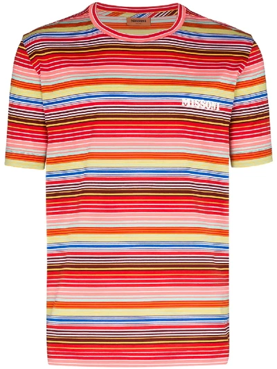 Missoni Short-sleeve Striped T-shirt In Red
