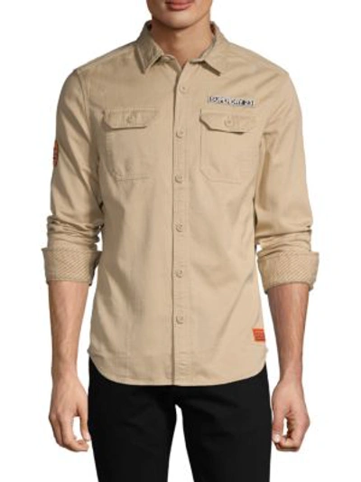 Superdry Rookie Edition Textured Shirt In Brown