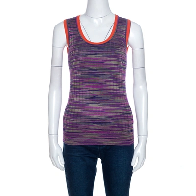 Pre-owned M Missoni Multicolor Knit Contrast Trim Sleeveless Tank Top M