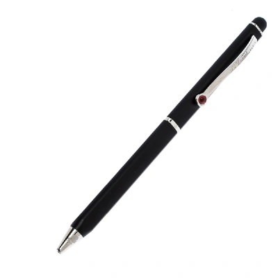 Pre-owned St Dupont Karl Lagerfeld Edition Matte Black Palladium Finish Ballpoint Pen