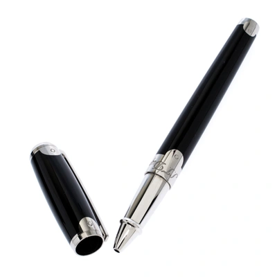 Pre-owned St Dupont Elysee Malletier Black Lacquer Palladium Finish Rollerball Pen