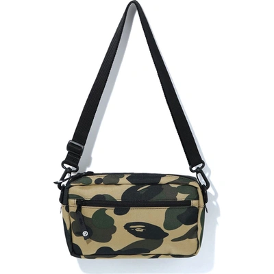 Pre-owned Bape 1st Camo Cordura Mini Shoulder Bag (m) Yellow