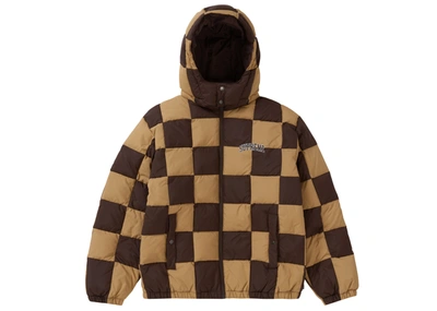 Pre-owned Supreme  Checkerboard Puffy Jacket Tan