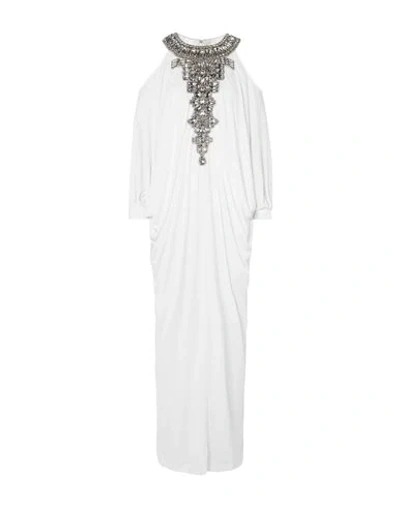 Andrew Gn Cold-shoulder Crystal-embellished Jersey Maxi Dress In White