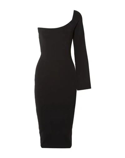 Solace London The Fiorella One-shoulder Stretch-knit Dress In Black