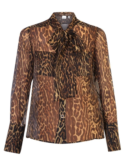 Burberry Leopard Print Shirt In Multi