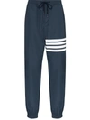 Thom Browne 4 Stripe Flyweight Track Trousers In Blue