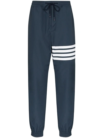 Thom Browne 4 Stripe Flyweight Track Trousers In Blue